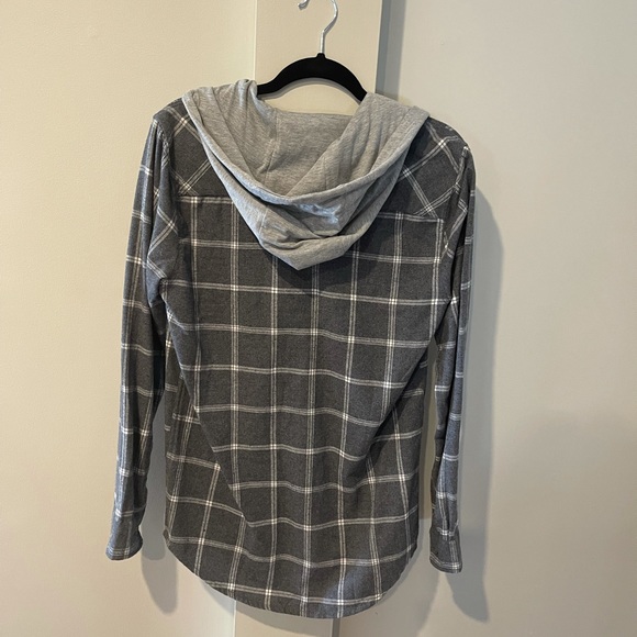 Grey flannel with hood NWOT - Picture 2 of 2